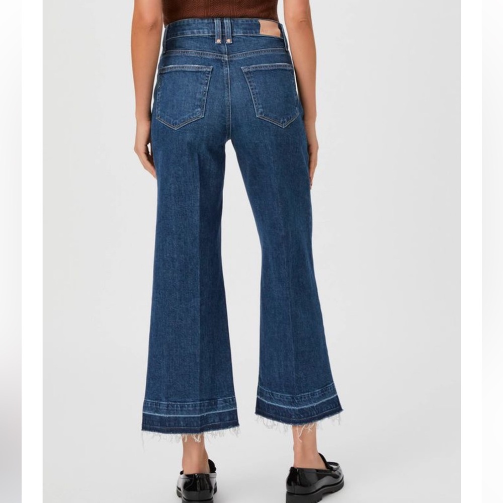 NWT Paige Anessa Wide leg cropped in Alana undone hem Size 28 - Picture 4 of 8
